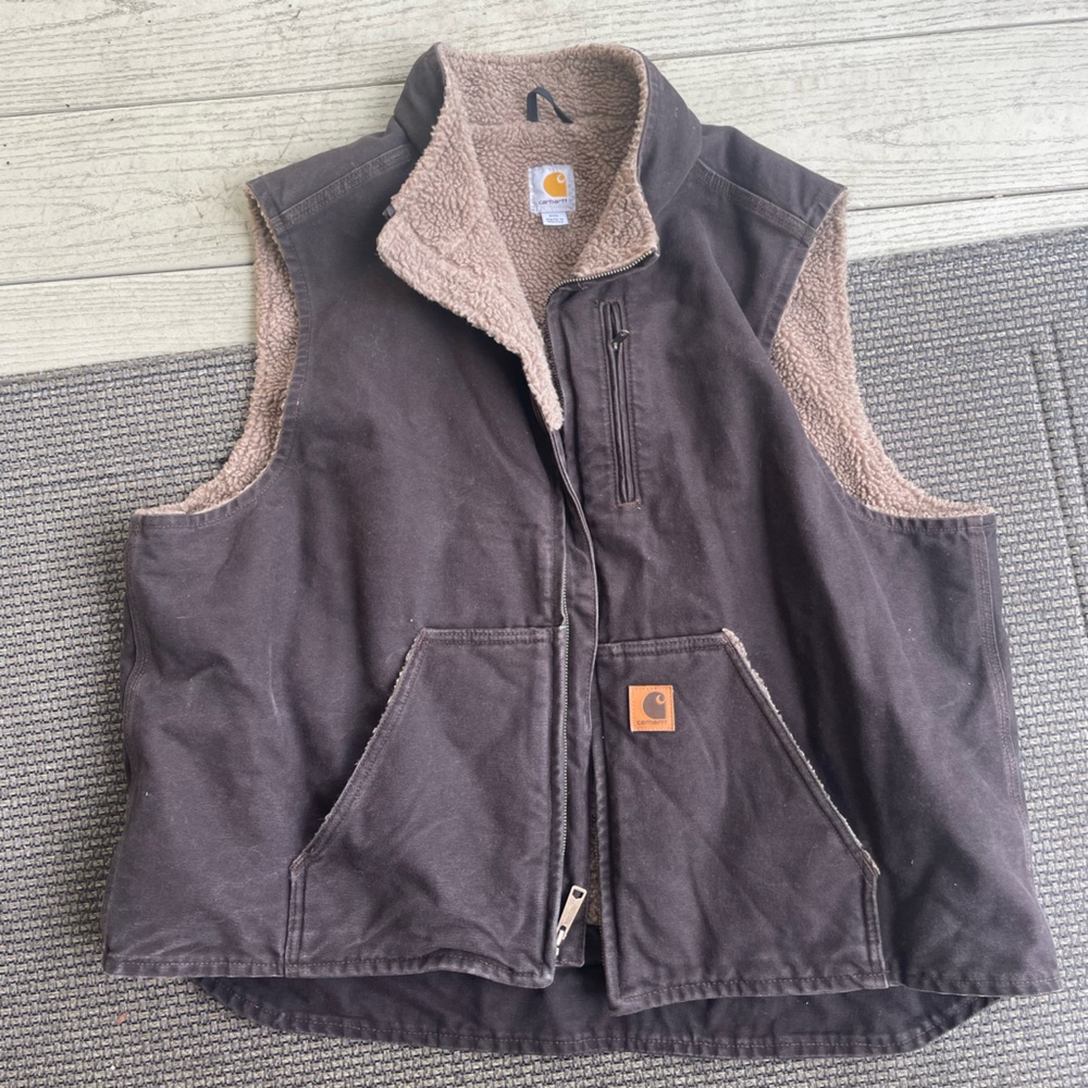 Carhartt Dark Brown Sherpa-Lined Vest